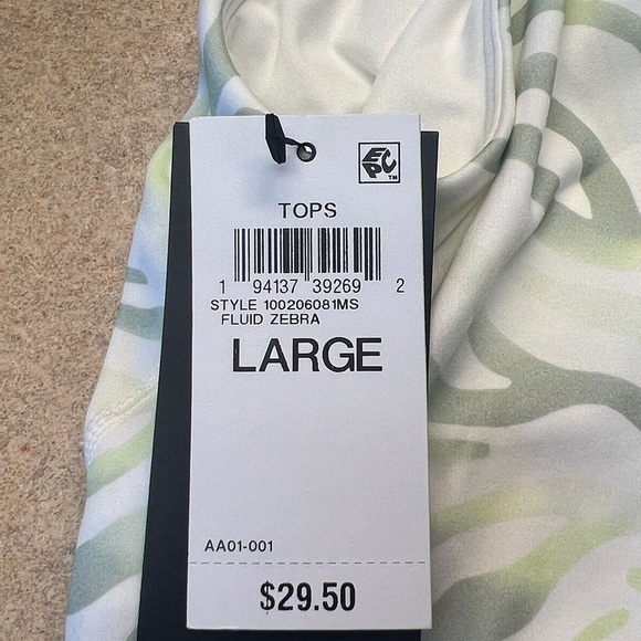 124. ID Ideology Women's Fluid Zebra Printed Cropped Tank Top, Size Large, NWT - Picture 11 of 14